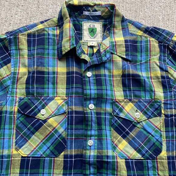 Men’s Club Room Vintage Fit Pembroke Button Up Short Sleeve Shirt - M - Picture 3 of 7